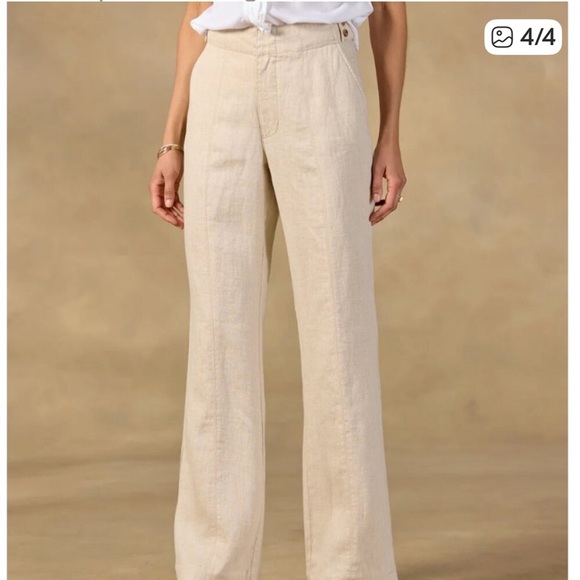 Sundance Renata Linen Trousers in Flax, NWT, 14P - Picture 4 of 7